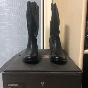 Frye Melissa Pull On Blk boots